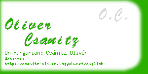 oliver csanitz business card