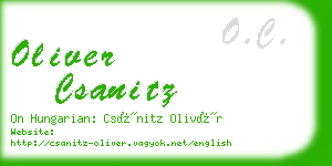 oliver csanitz business card